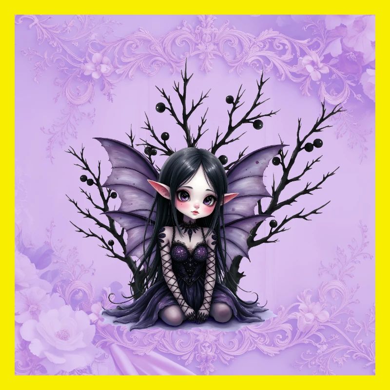 Vampir Fee Mädchen auf dunklem Baum