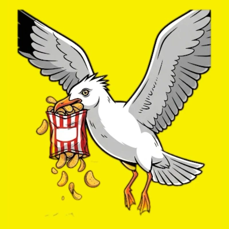 Seagull with Chips Snack Design