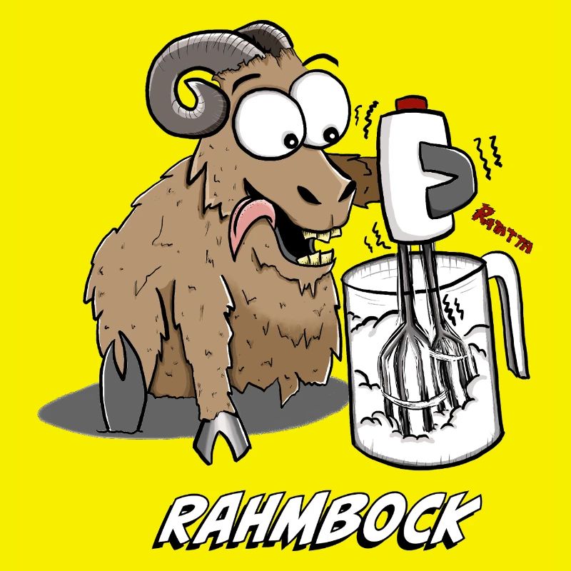 Humorous Bock with Kitchen Mixer