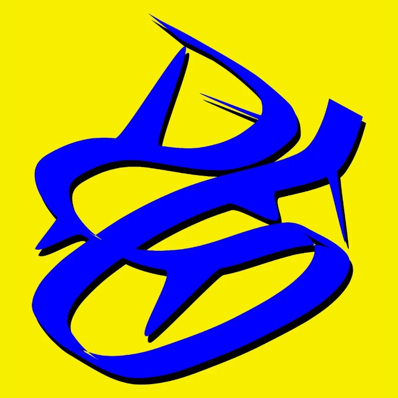 Dynamisches blaues Graffiti-Design