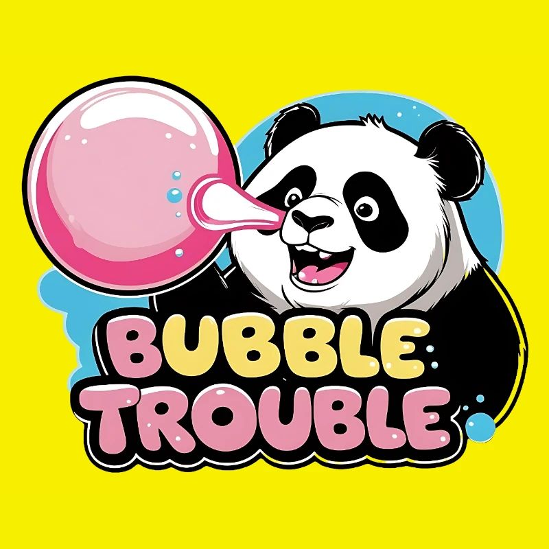 Panda mignon avec chewing-gum