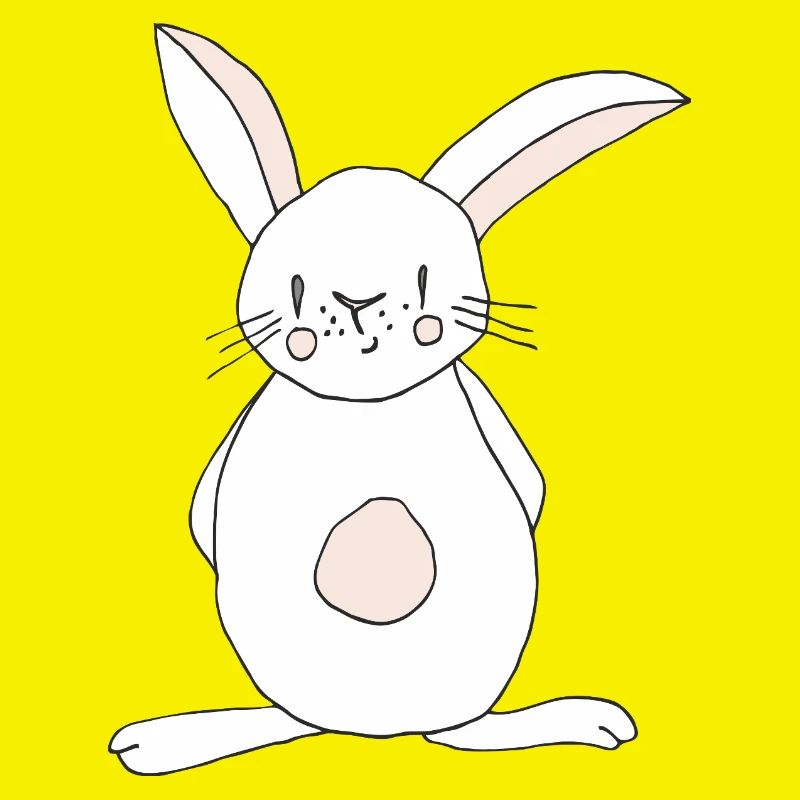 Imprimé de dessin animé de lapin mignon