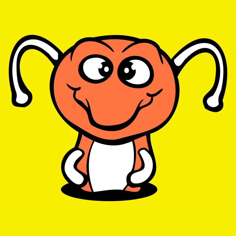 Raupe Boden Loch süß lieb lächelt glücklich Comic