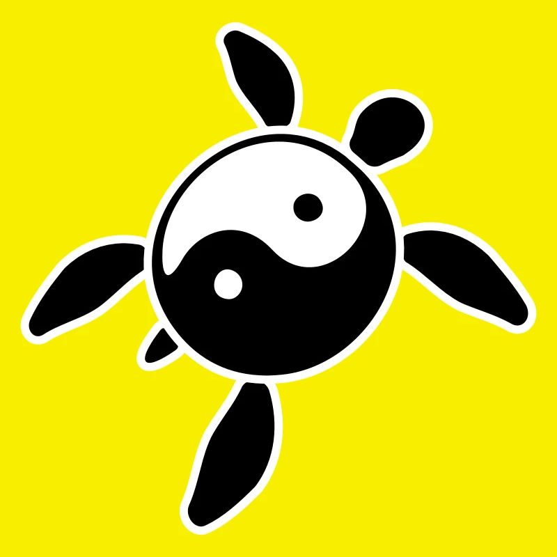 Turtles Shell Yin Yang Symbol Balance