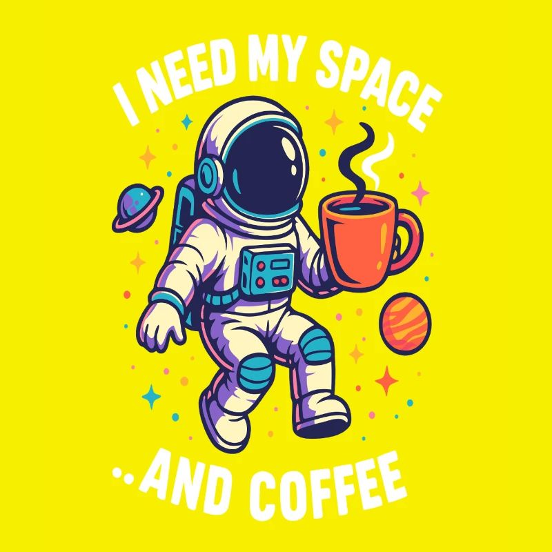 Astronaute avec du café