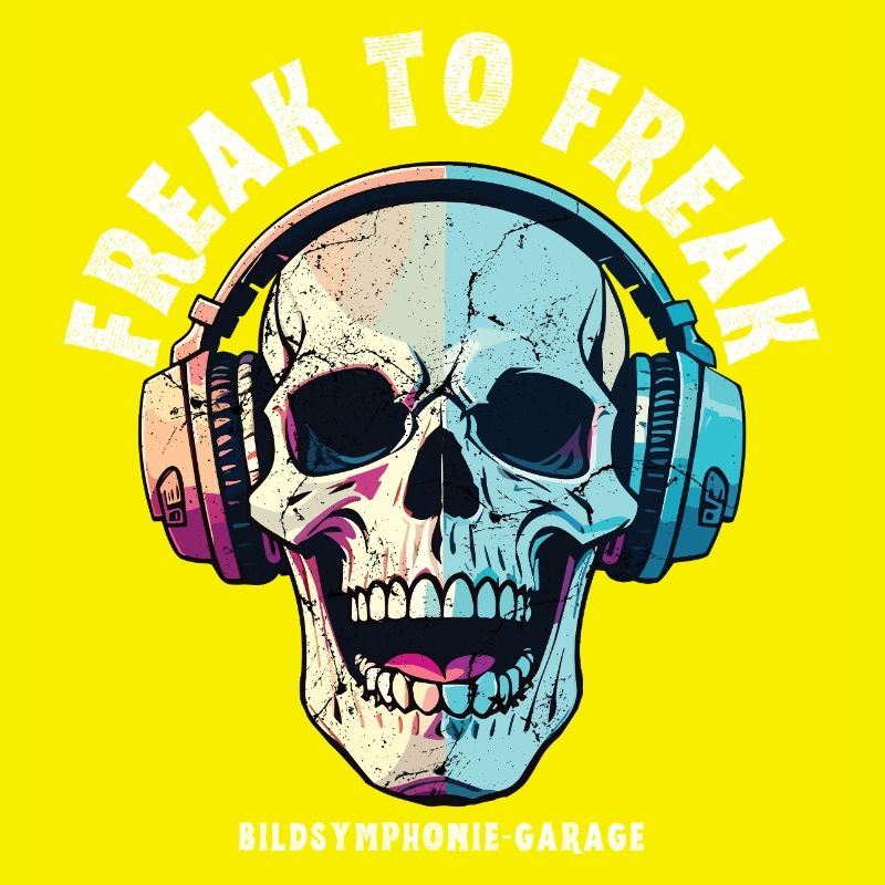 Skull mit Neon Kopfhörer-Design