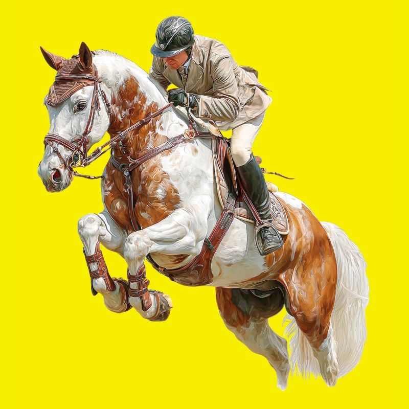 Springender Reiter im Galopp