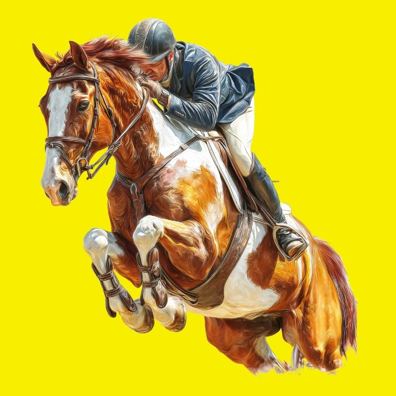 Cavalier au galop en saut