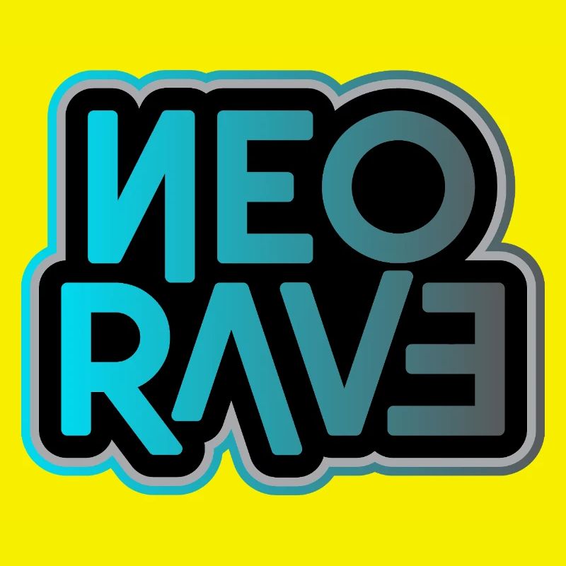 Typographie néo rave néon