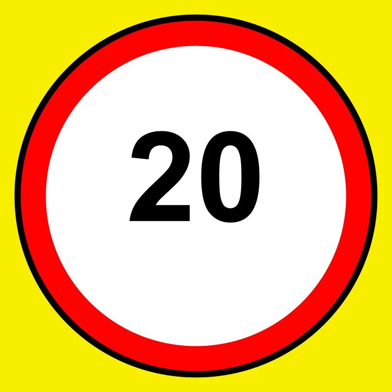 Tempo20 Schild Retro Illustration
