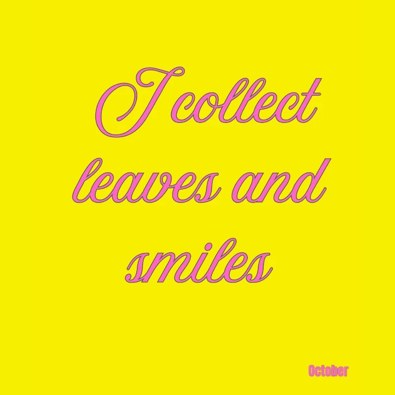 Leaves and Smiles Pink Script