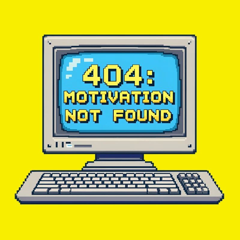 PC rétro pixel 8 bits – 404 Motivation introuvable