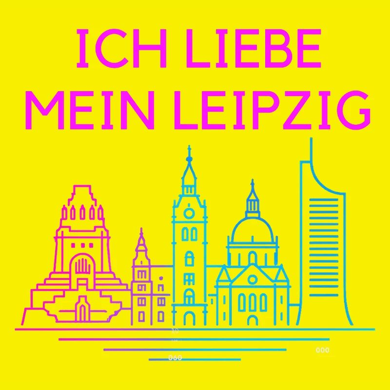 Ich liebe mein Leipzig Neon Skyline