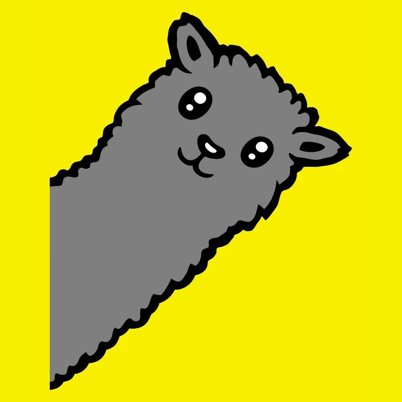 Gray Alpaca Llama Head Curious Funny Look