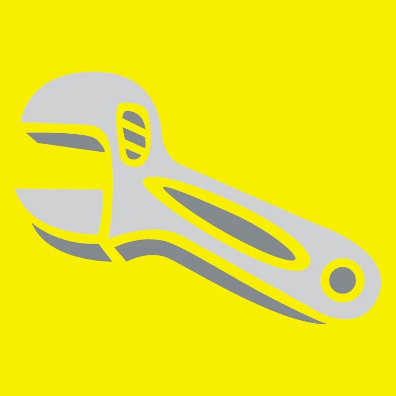 Comic Wrench Tool Illustration