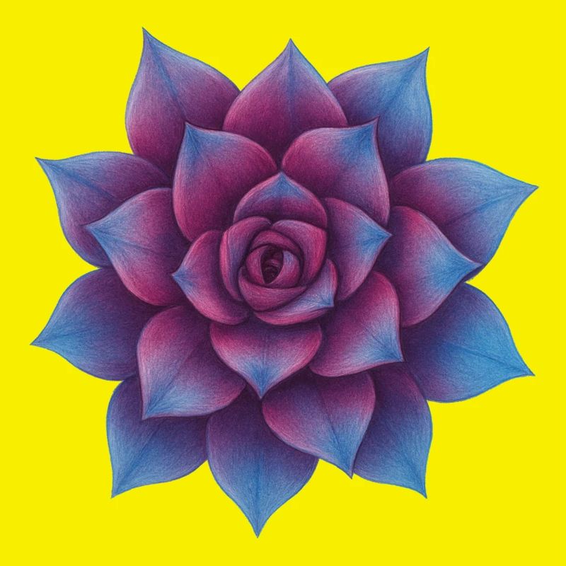 Fleur de rosette azur