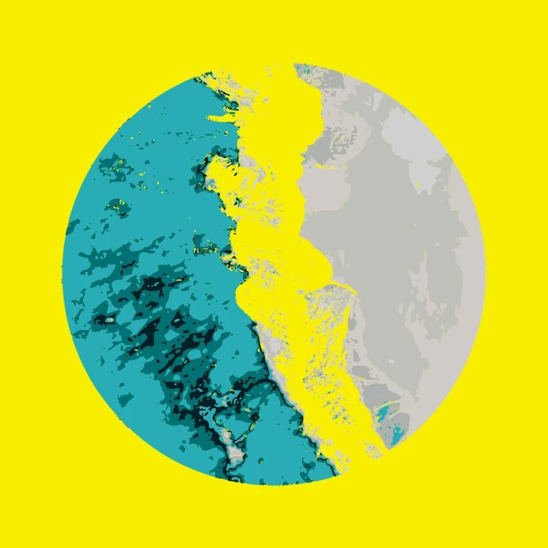 Split Earth Teal Mond
