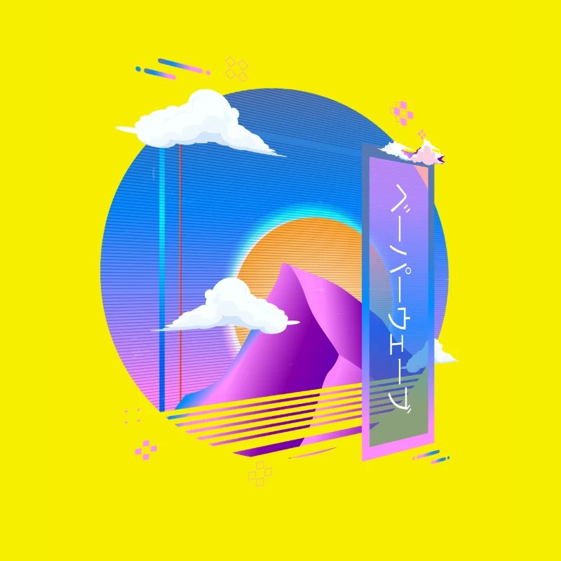 Vaporwave Pastell Goth Ästhetik Retro Synthwave