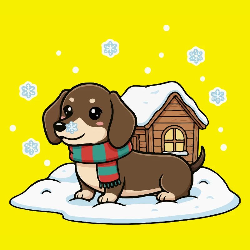 Dackel im Schnee