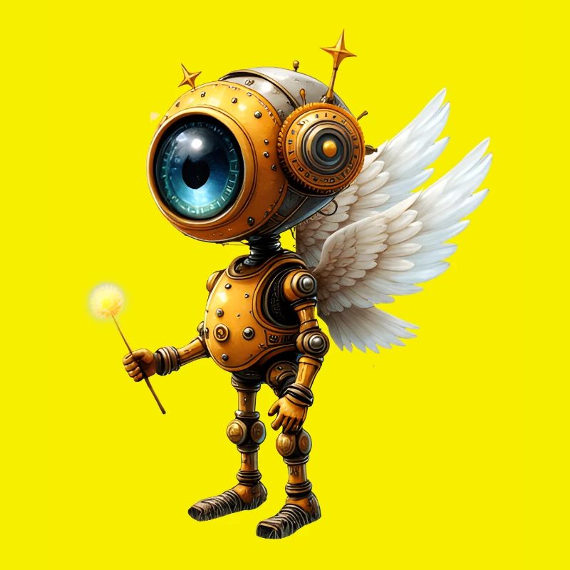Robot ailé steampunk