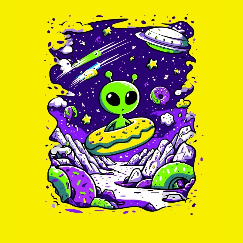 Alien donut in space