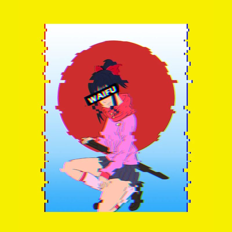 Glitch Samurai Waifu: Vaporwave-Ästhetik