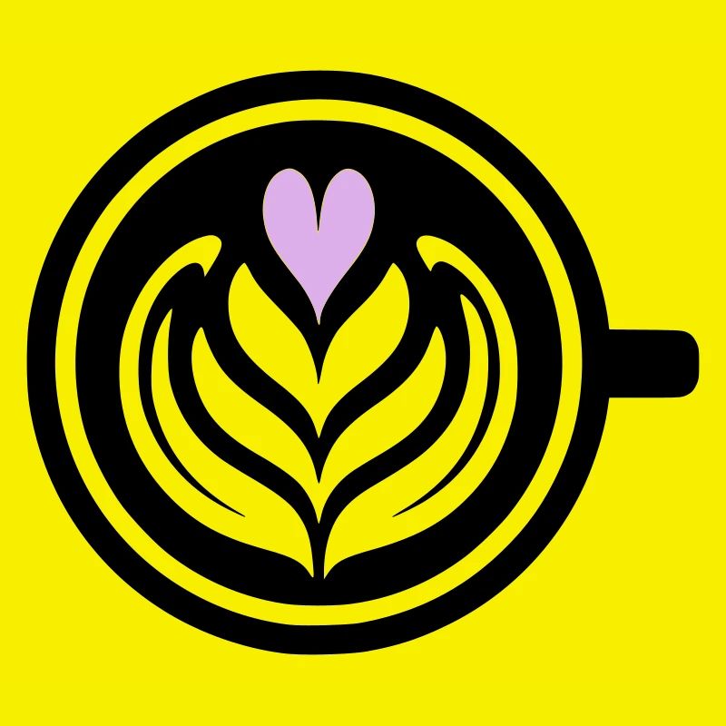 Coffee Love : Latte Art Heart Vector