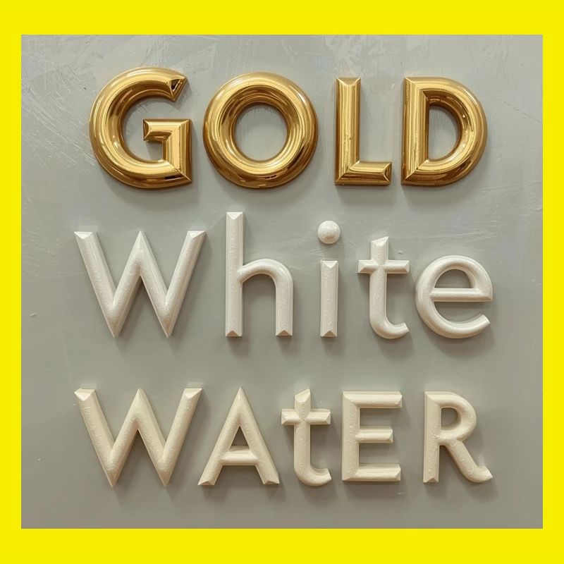 Typographie de l’eau blanche dorée