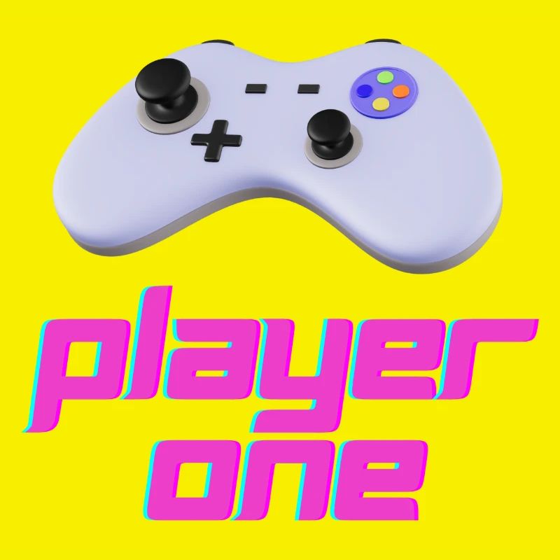 Neon Retro Controller Player One