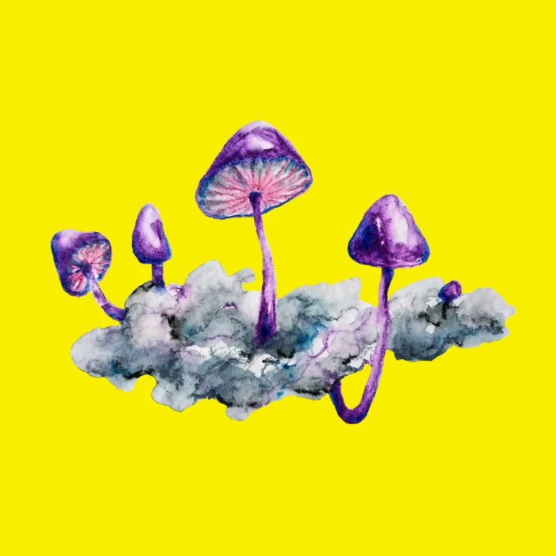 Nuage en forme de champignon violet