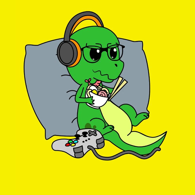 Cute Gaming Dinosaur T Rex Ramen Noodle Gift Idea