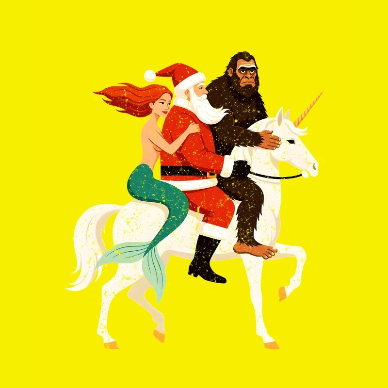 Weihnachtshelden auf Einhorn