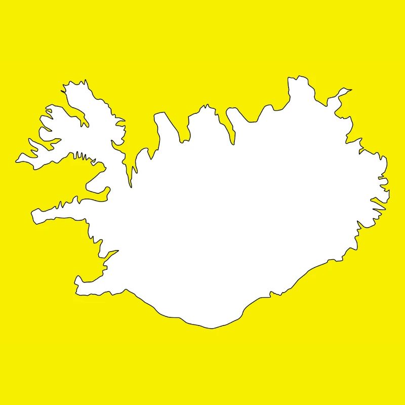 Iceland Map Silhouette Artwork