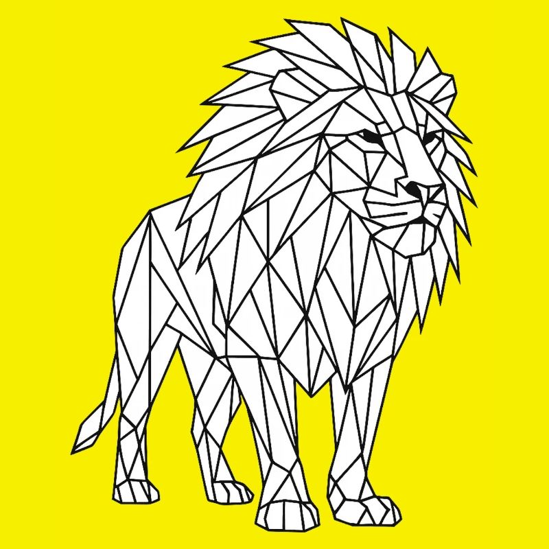 Geometric Lion Polygon Style