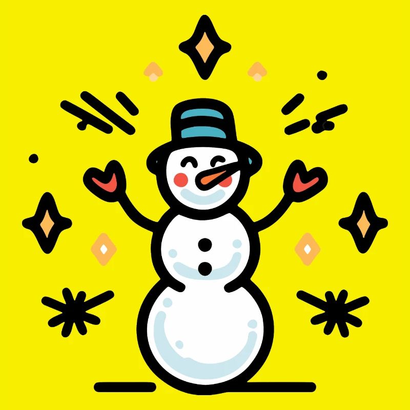 Schneemann mit Glitzerfunken