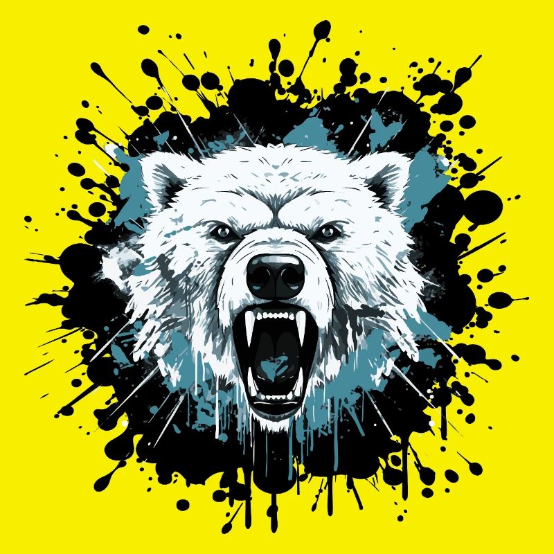 Eisbär im Splatter-Style