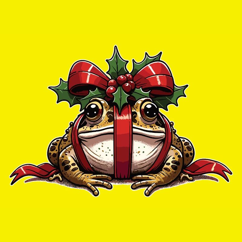 Mistle-Toad Funny Christmas Toad Frog
