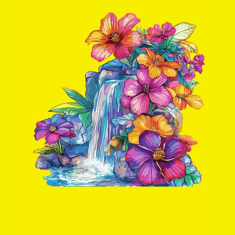 Blütenkaskade am Wasserfall