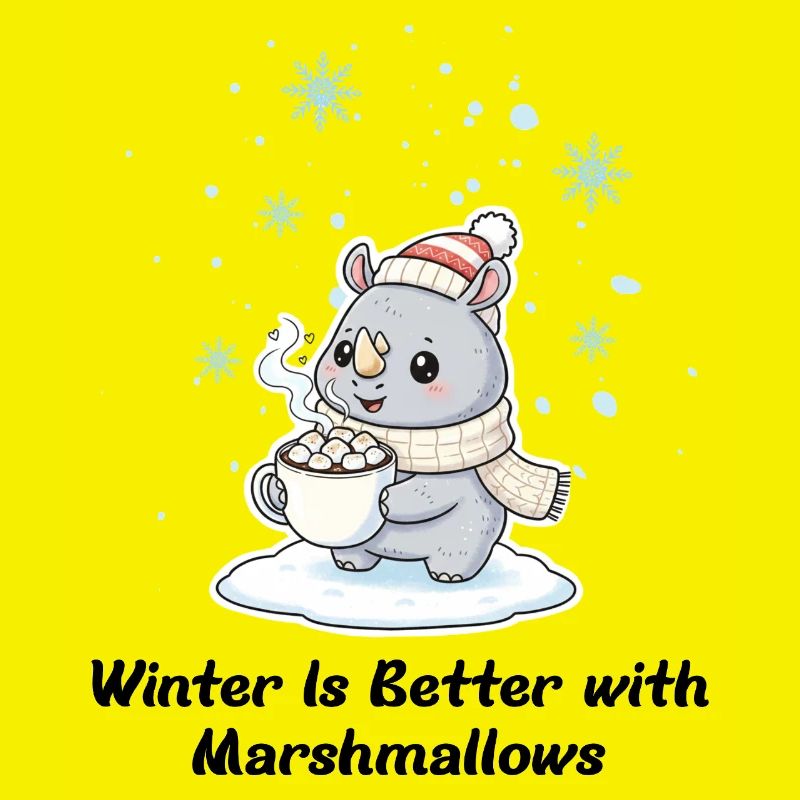 Winter Nashorn - Marshmallows & Kakao Geschenk