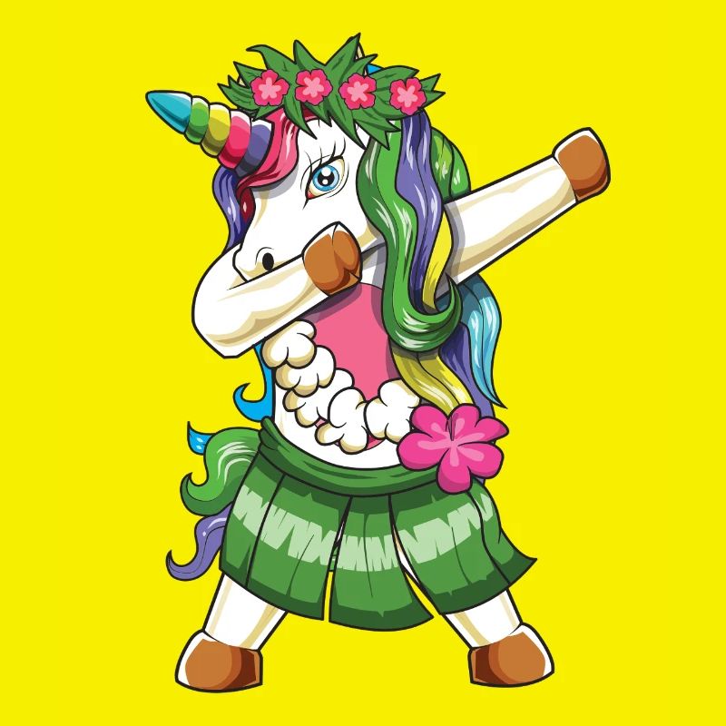 Dab de la danseuse de hula licorne hawaïenne
