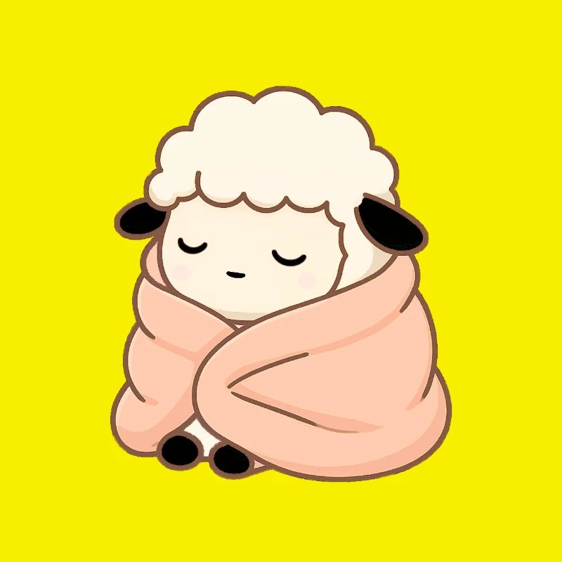 Sleeping Sheep – Cute Cozy Illustration