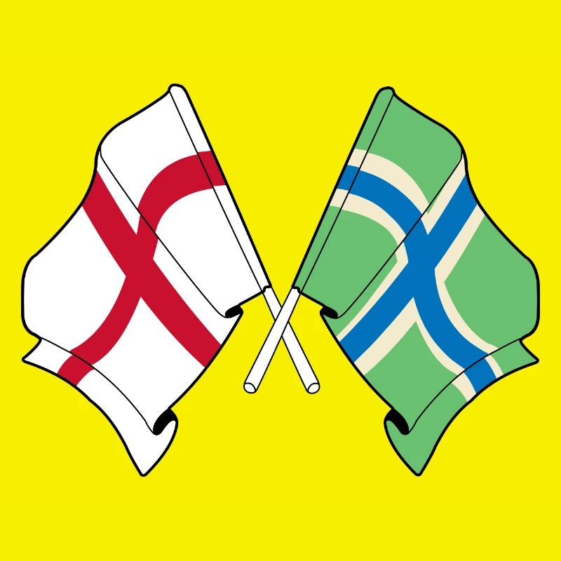 Drapeaux croisés du Gloucestershire et de l’Angleterre