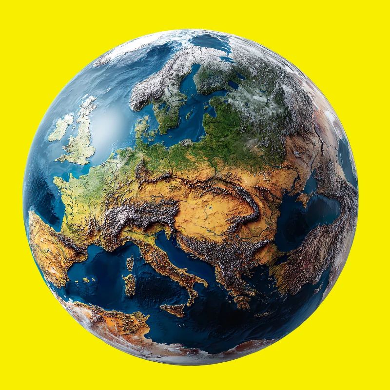Conception du globe : paysage Europe-Asie