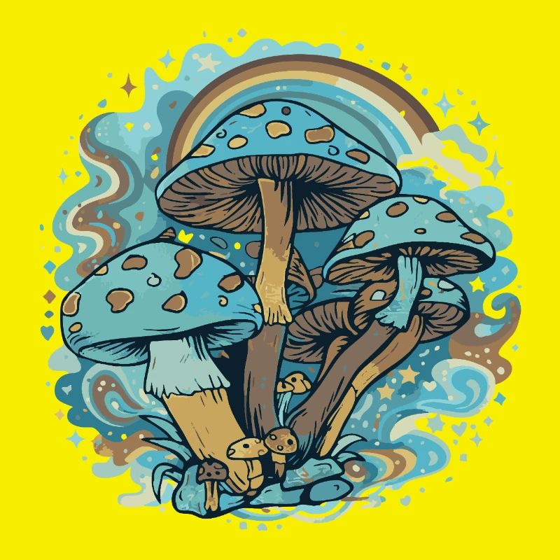 Forêt Merveilleuse des Champignons Bleus