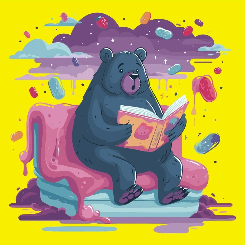 Reading Bear in Candy Dream