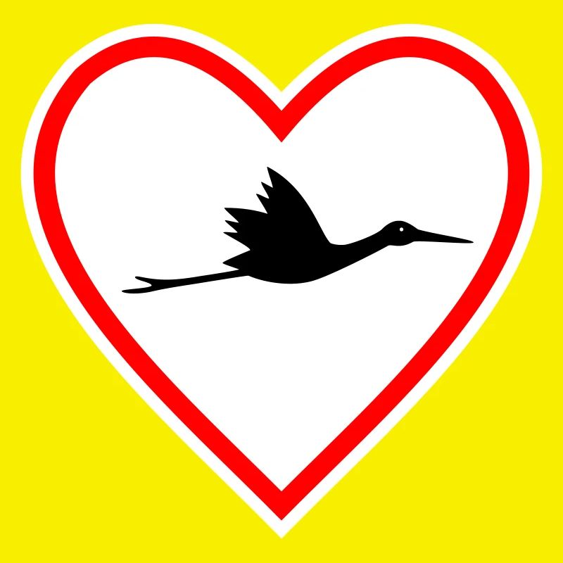 Herz Schild Storch Klapperstorch Geburt