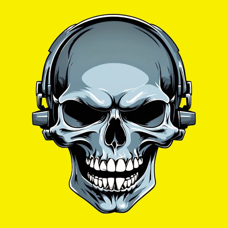 Illustration de crâne avec casque