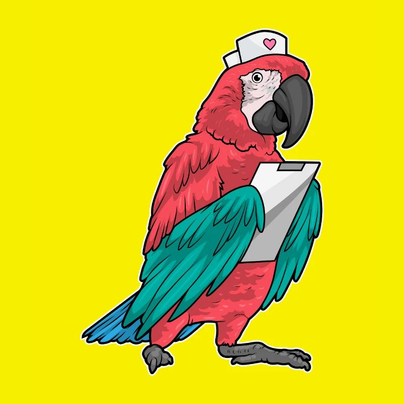 Papagei Krankenschwester Klemmbrett