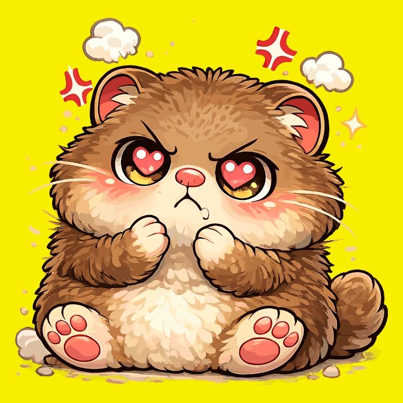Gatito con ojos de corazón