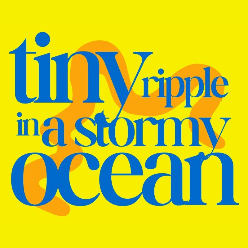 Tiny ripple in a stormy ocean (orange background)